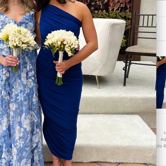 Norma Kamali Diana Gown Berry Blue - Picture 2 of 2